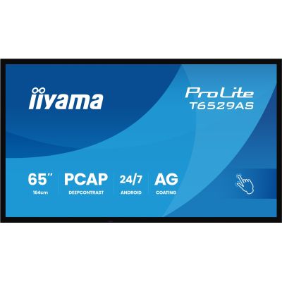 2. Interactive Display iiyama T6529AS-B1AG 65" All-In-One 3840x2160 4K UHD 4GB RAM 32GB Memory Android 14 2xHDMI+USB-C VESA 400x400