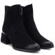 9. Women's black suede high-heeled ankle boots Potocki SZ12875
