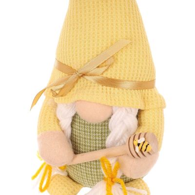 4. gnome 20cm yellow with honey spoon spring decoration