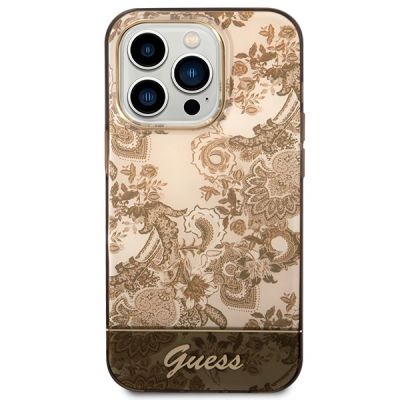 3. Guess GUHCP14LHGPLHC iPhone 14 Pro 6.1" ocher hardcase Porcelain Collection