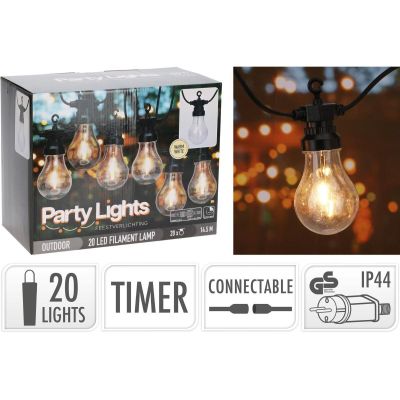 34. GARDEN GARLAND PARTY LIGHT 20LED A60 TIMER COMBINABLE
