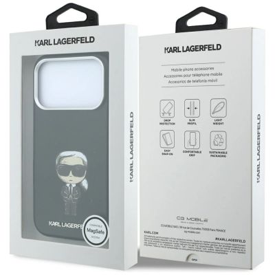 9. Karl Lagerfeld Smooth Ikonik Sketch MagSafe Case for iPhone 18 Pro / 17 Pro - Black