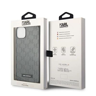 8. Karl Lagerfeld KLHCP14SSAKLHPG iPhone 14 6.1 "hardcase gray / gray Saffiano Mono Metal Logo