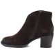 3. Women's leather ankle boots with a block heel, suede, chocolate, Cambell JE19473