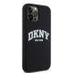 5. DKNY Liquid Silicone White Printed Logo MagSafe Case for iPhone 12/12 Pro - Black