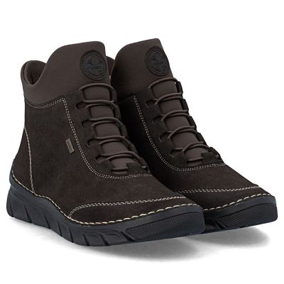 4. Women's comfortable insulated ankle boots chocolate brown Rieker 55069-25