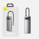 24. Baseus Metal Gleam 6-in-1 USB-C - USB-C PD 100W HUB 1x HDMI 4K 30Hz 3x USB-A 3.2 1x RJ45 - gray