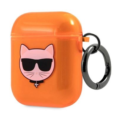 3. Karl Lagerfeld Choupette case for AirPods 1/2 - orange