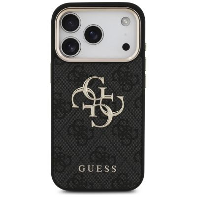 3. Guess 4G Big 4G Classic Logo Case for iPhone 17 Pro - Black and Gold
