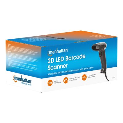 10. Manhattan 153997 Barcode Reader Handheld 1D/2D LED Barcode Reader Black