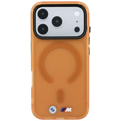3. BMW M IML Frosted Metal Logo & Trims MagSafe Case for iPhone 17 Pro / 18 Pro - Orange