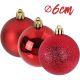 3. DECORATIVE PLASTIC BAUBLE SAFE 27 PCS. diameter 6 cm RED MICA