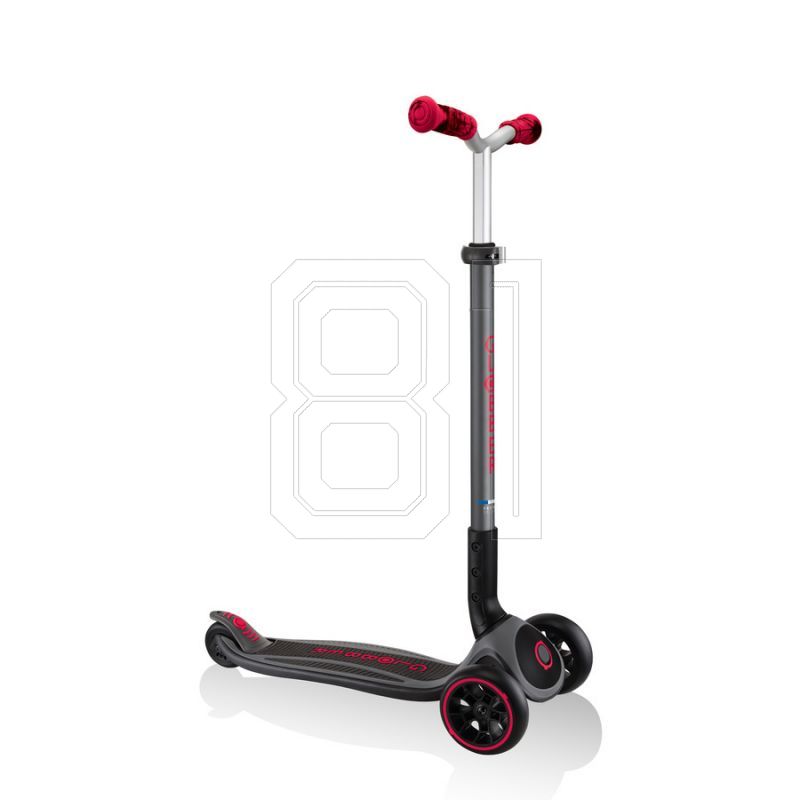 14. Globber Master Prime 3-wheel scooter / Black - New Red 664-102