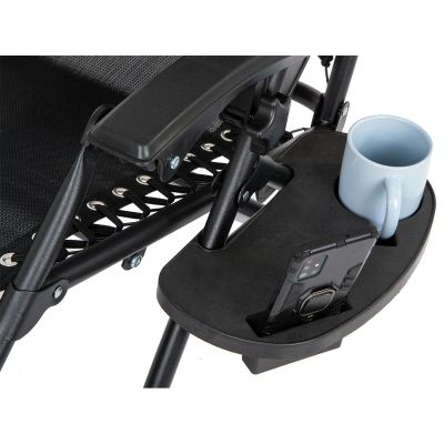 34. FOLDABLE GARDEN DECK CHAIR WITH CANOPY 173X52/65X110CM BLACK-GRAY