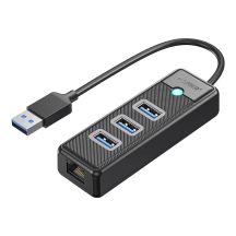 Orico PW3UR25-U3 USB Hub 4-Port 3x USB-A 3.0 1x RJ45 2.5G Ethernet 1 m - Black