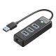 Orico PW3UR25-U3 USB Hub 4-Port 3x USB-A 3.0 1x RJ45 2.5G Ethernet 1 m - Black