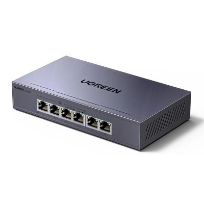Switch Ugreen 6-Port 1Gb/s Ethernet Switch with PoE - Gray