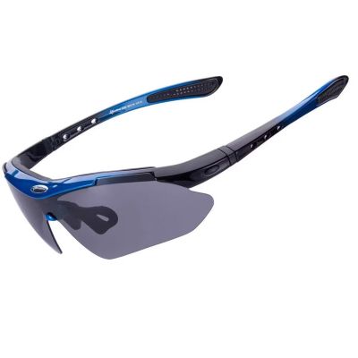 2. Rockbros 10007 Polarized Cycling Glasses - Black and Blue