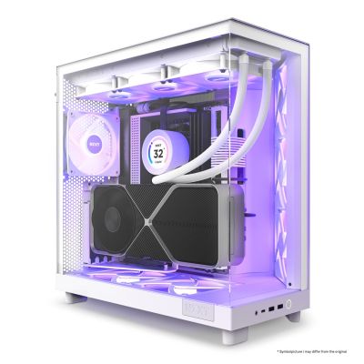 16. NZXT H6 FLOW RGB MIDI TOWER COMPUTER CASE WITH WINDOW WHITE