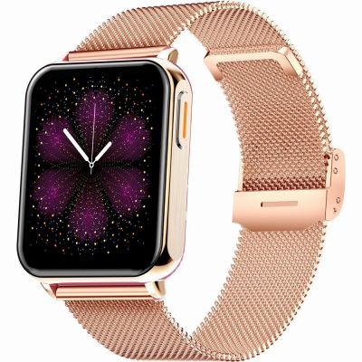 4. Smartwatch Gravity Rose Gold Purple 2 Straps GT17-3