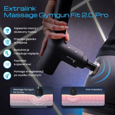 11. Extralink Massage Gymgun Fit 2.0 Pro | Massage Gun | 7 Heads, 6 Modes