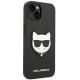 4. Karl Lagerfeld Saffiano Choupette Head Patch Case for iPhone 14 Plus - Black
