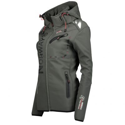 3. Geographical Norway Reine Gray/Black Lady 007 women's softshell jacket (WU6099F/GN Grey/Black)