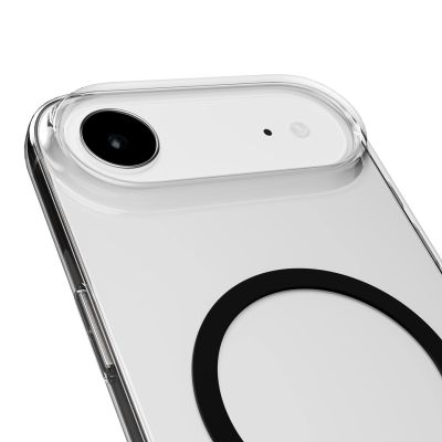 8. Puro Lite Mag TPU+PC Case Compatible with MagSafe for iPhone 17 Air - Transparent with Black Ring