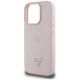 6. Guess Grained Hot Stamp Peony Triangle Logo MagSafe iPhone 16 Pro Case - Pink