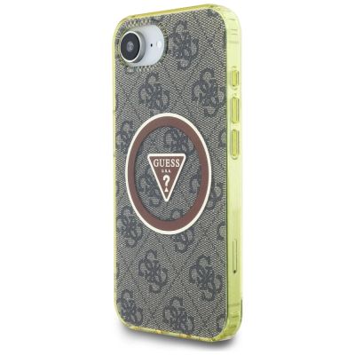 2. Guess IML Metal Glitter 4G Circle Triangle MagSafe case for iPhone 16e - brown