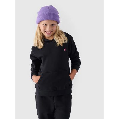 2. Girls' sweatshirt with hood, open, 4F Junior 4FJWMM00TSWSF1316-20S