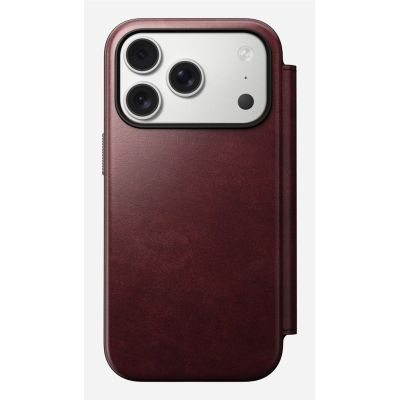 8. NOMAD Modern Leather Folio - MagSafe-compatible leather case for iPhone 17 Pro, Horween leather (burgundy)