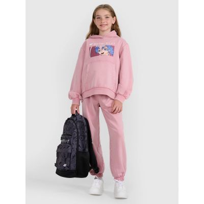 8. Girls' sweatshirt with hood, open, 4F 4FJRAW25TSWSF2294-54S