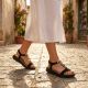 7. Women's black wedge sandals Artiker 58C0007