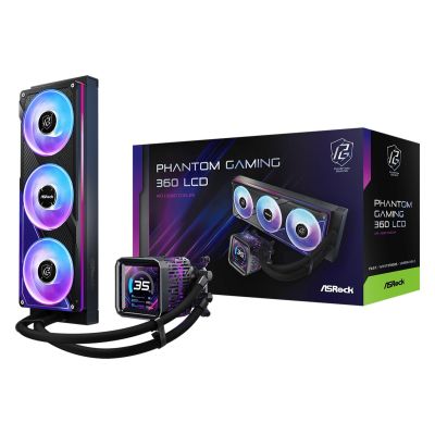 12. ASRock Phantom Gaming 360 LCD Cooler