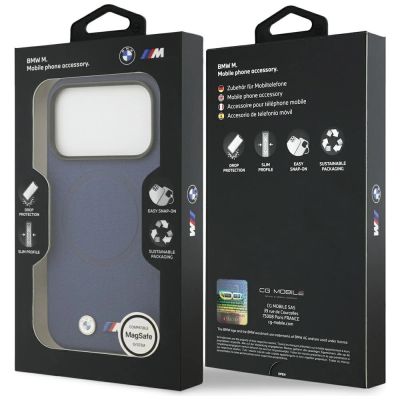 8. BMW M FW Metal Logo MagSafe Case for iPhone 17 Pro Max - Navy Blue