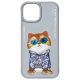 4. Nimmy Glasses Cool Cat iPhone 15 Case - Gray