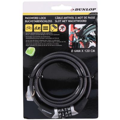 4. Dunlop spiral bicycle lock, code 0.6x120 cm 1042695