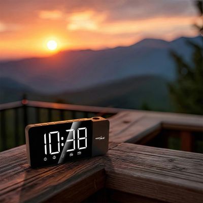 3. GREENBLUE DIGITAL LED ALARM RADIO WITH GREENBLUE PROJECTOR, FM RADIO, ALARM, CLOCK 12/24, USB POWER SUPPLY 5V DC + CR2032 GB172
