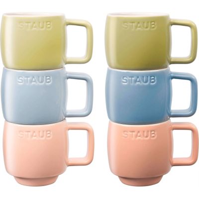 STAUB SERVING Set of 6 Ceramic Mugs - Multicolor, 100 ml