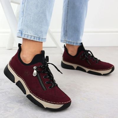 11. Comfortable women's burgundy shoes Rieker 45973-36