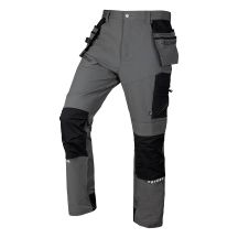 Mix&Match work trousers, 4-way stretch, with holsters, Cordura, gray and black, size XXL