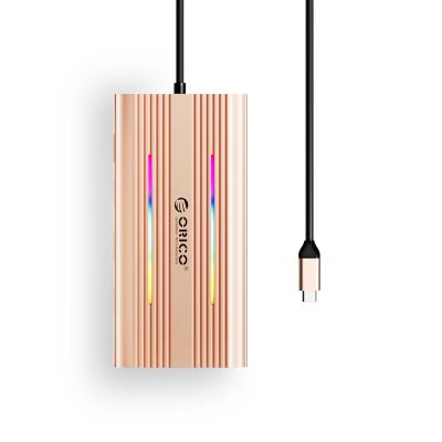 2. Orico XDR 12in1 RGB USB-C Docking Station 3x USB-A USB-C PD 100W HDMI 4K VGA RJ45 Gigabit SD and microSD Card Reader - Rose Gold