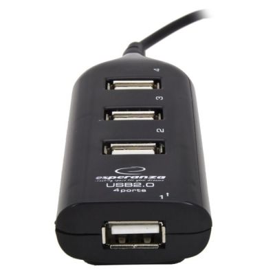 5. Hub Esperanza EA116 (4x USB 2.0; black)