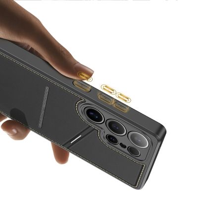 15. Dux Ducis Rafi II Case for Samsung Galaxy S25 Ultra with Stand and Wallet - Black