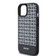 6. DKNY Leather Printed Pattern Metal Logo MagSafe Case for iPhone 15/14/13 - Black