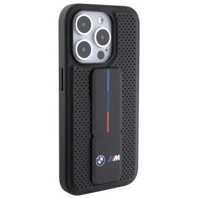5. BMW Grip Stand Smooth & Perforated case for iPhone 15 Pro - black