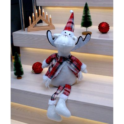 3. DECORATIVE CHRISTMAS REINDEER RED CHECKERED 35+20CM