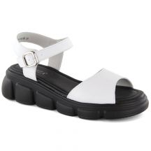 Vinceza W JAN300 white leather wedge sandals