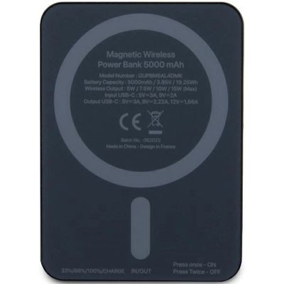 3. Guess MagSafe 4G Strassed Metal Logo induction power bank 15W 5000mAh - black